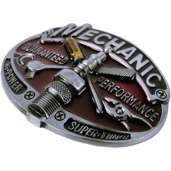 Men's Silver/black Professional Mechanic Guaranteed Performance Belt Buckles - Picture 3 of 6